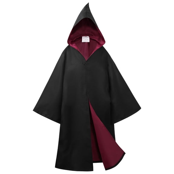 CZKHPTY Kids Hooded Magic Wizard Robe, Fantasy Magician Cape Dress Up Pretend Play Outfit, Sizes 9-10Y