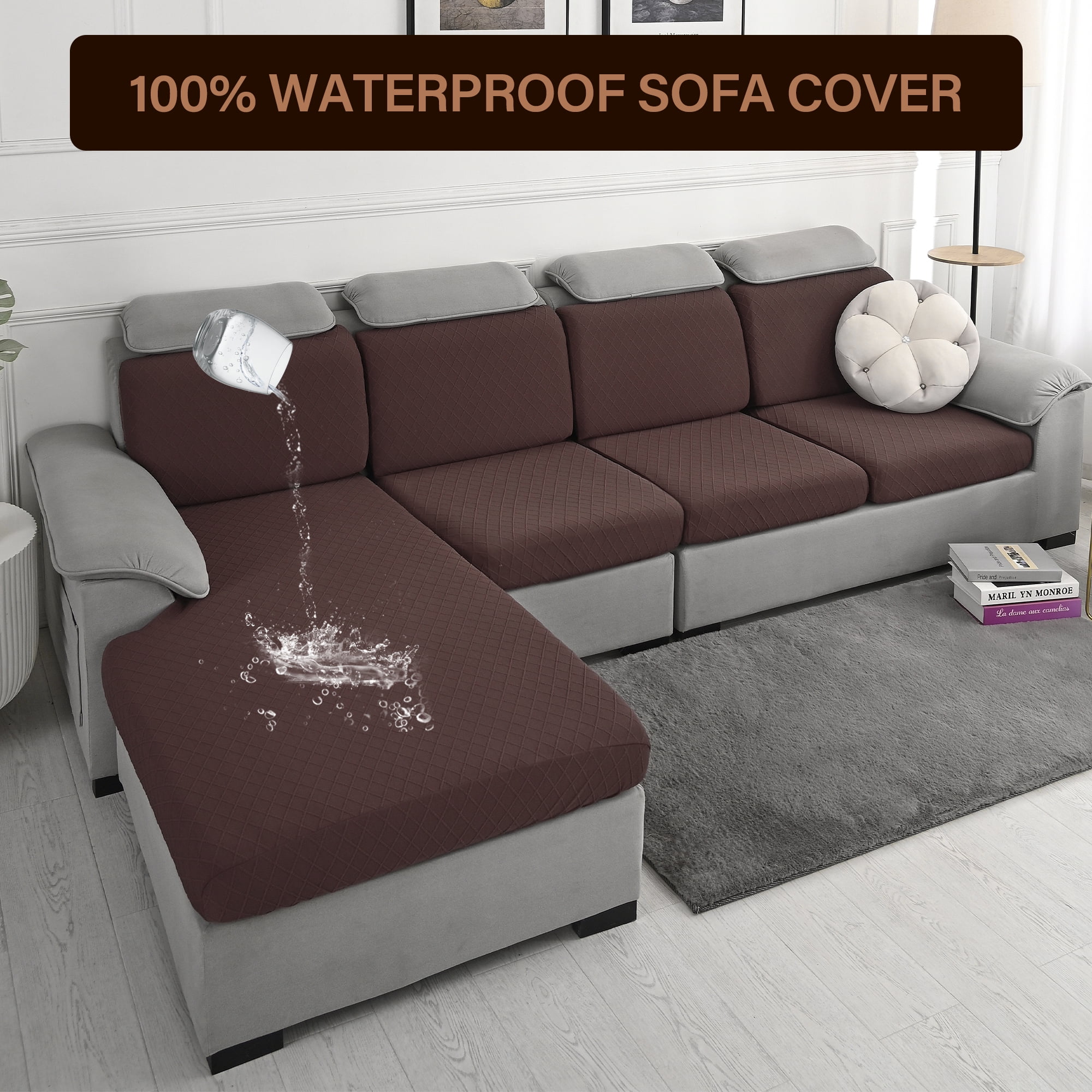 CZL 100 Waterproof Magic Sofa Cover, Separate Seat Cushion Cover, Back