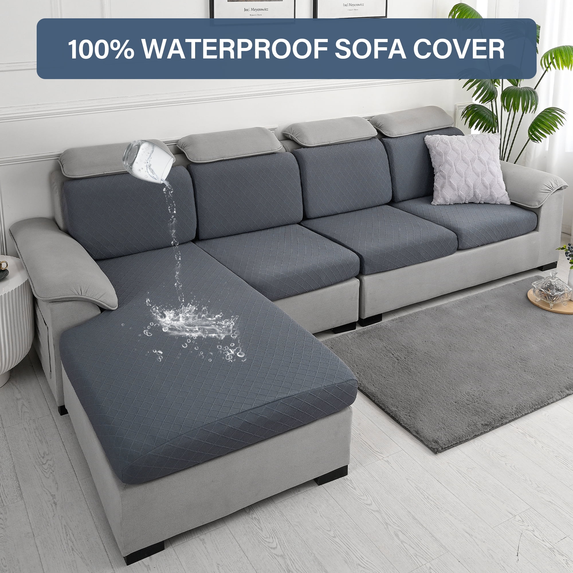 CZL 100 Waterproof Magic Sofa Cover, Stretch Chaise Lounge Cushion