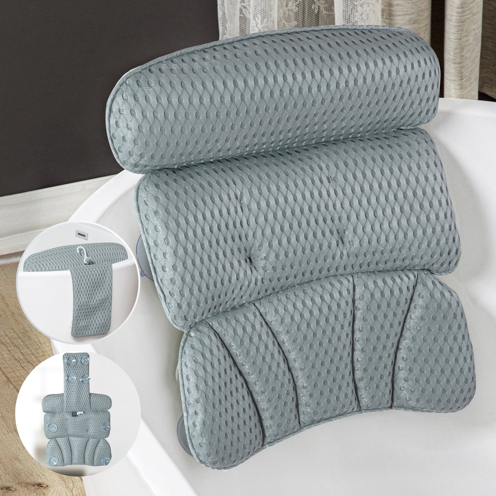 CZL Bath Pillow for Tub, Bathtub Pillows for Head Neck Back, Ergonomic ...