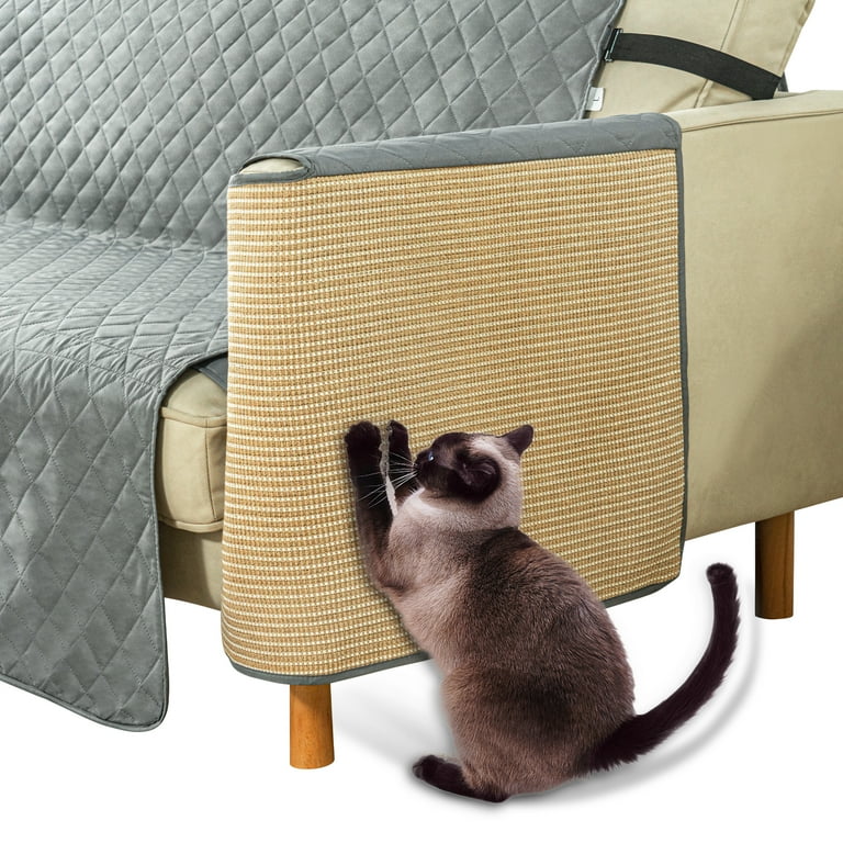 CZL Cat Scratch Couch Protector Cat Scratch Pad Furniture Sofa Protector Natural Sisal Scratching Board Mat for Cats Pets Left Hand
