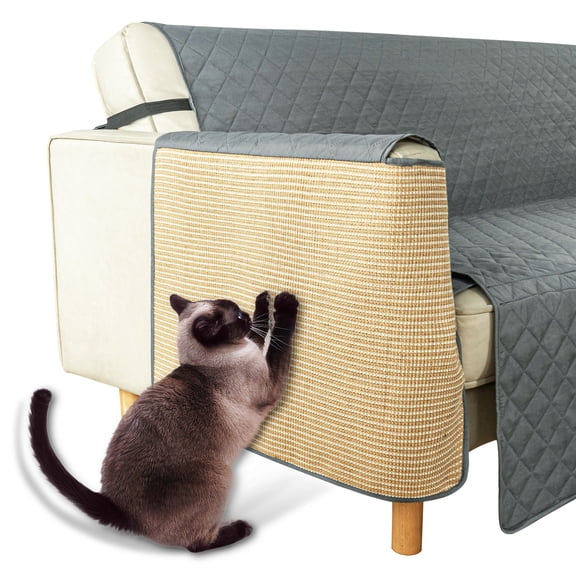 CZL Cat Scratch Couch Protector, Cat Scratch Pad Furniture Sofa Protector, Natural Sisal Scratching Board Mat for Cats Pets (Right Hand)