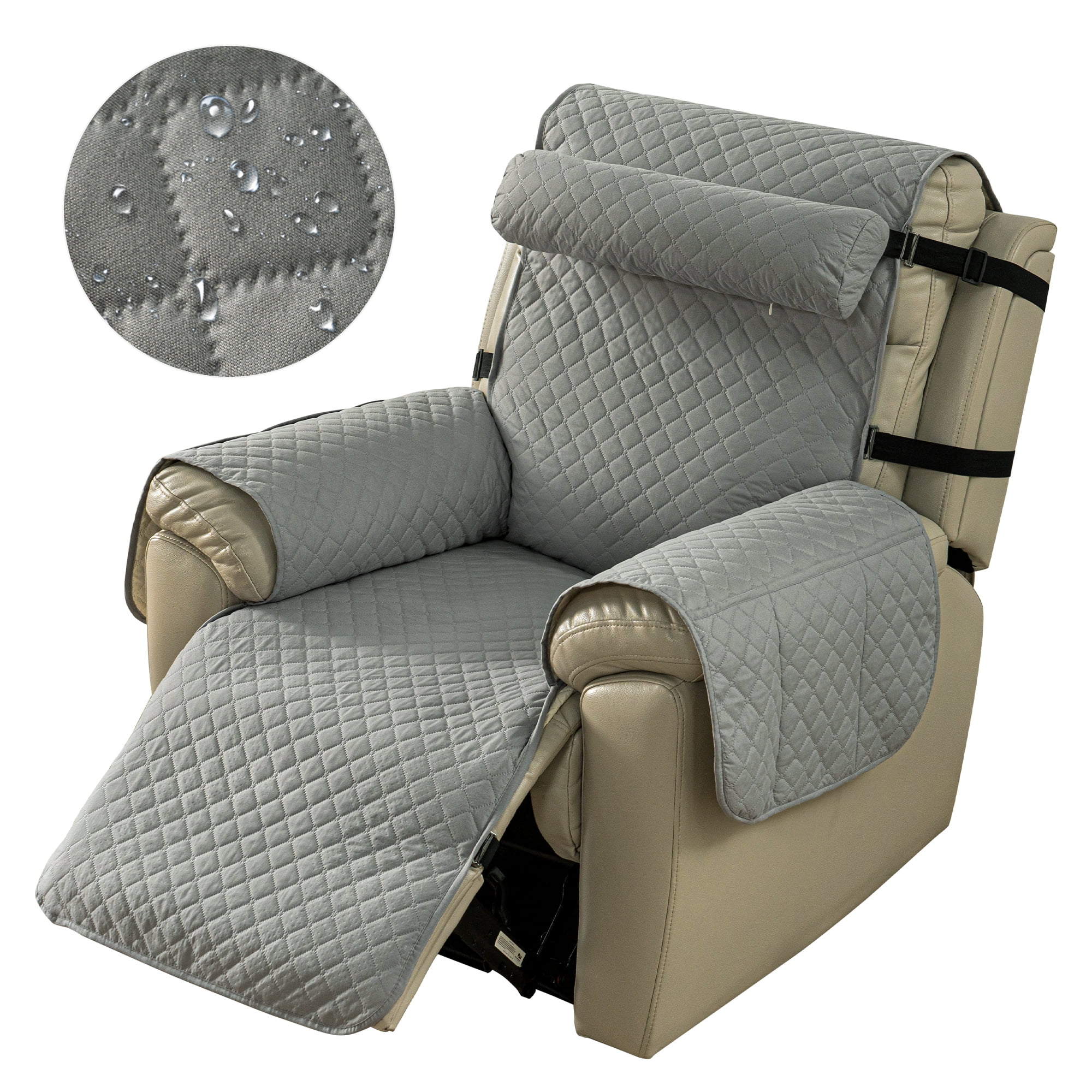 CZL Non Slip Recliner Cover with Adjustable Pillow, Waterproof Recliner