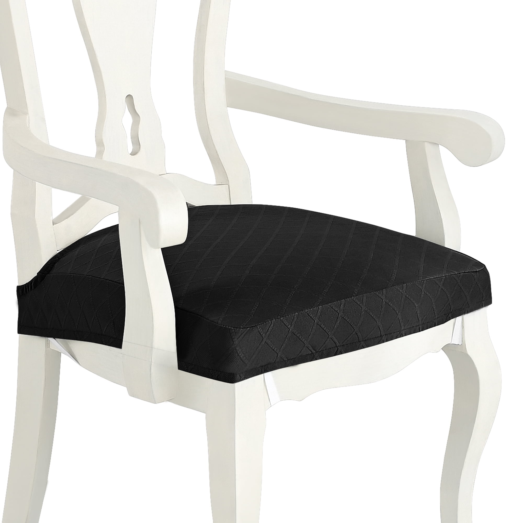 CZL Upgraded Zipper Dining Chair Seat Covers Set of 2, Stretch Jacquard