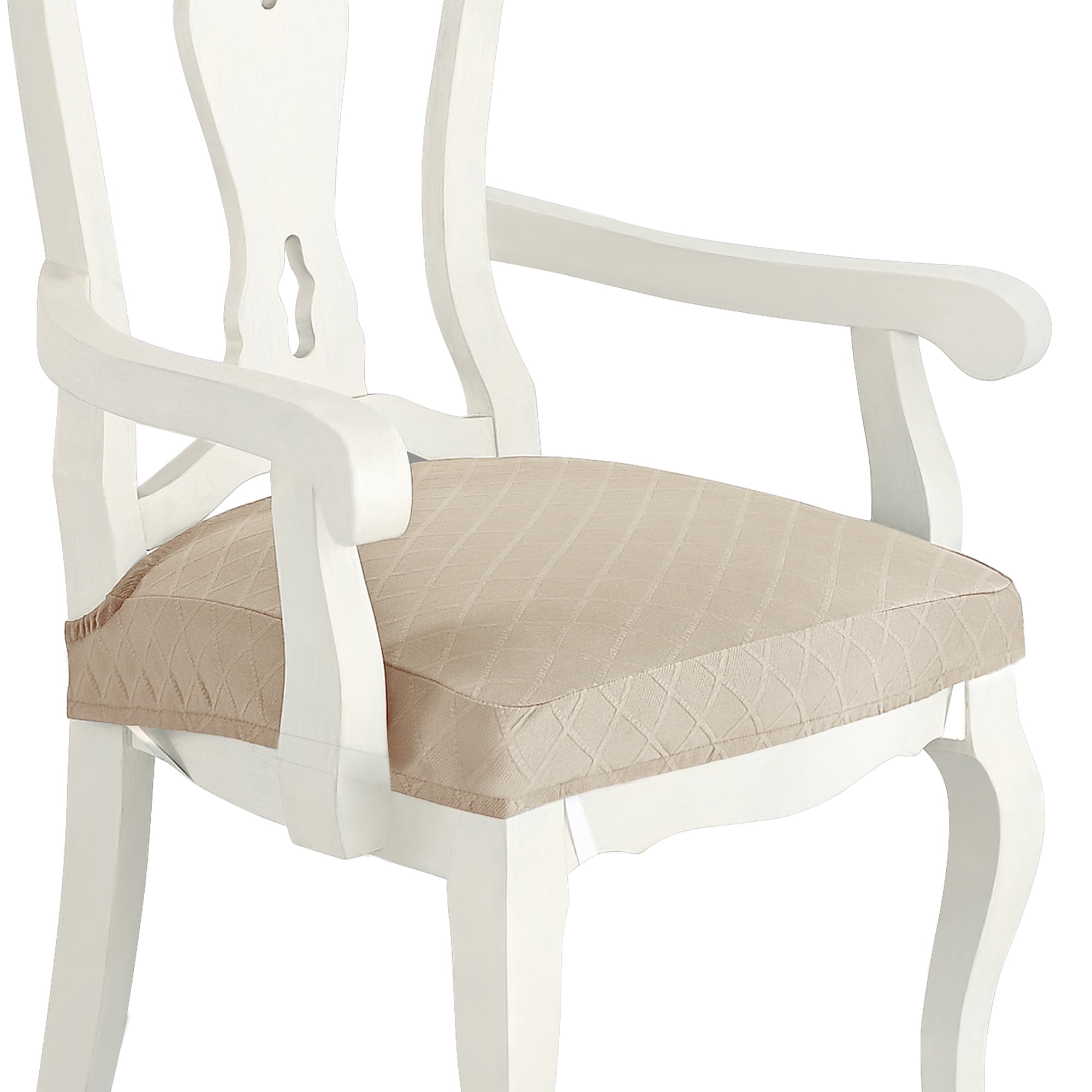 CZL Upgraded Zipper Dining Chair Seat Covers Set of 2, Stretch Jacquard