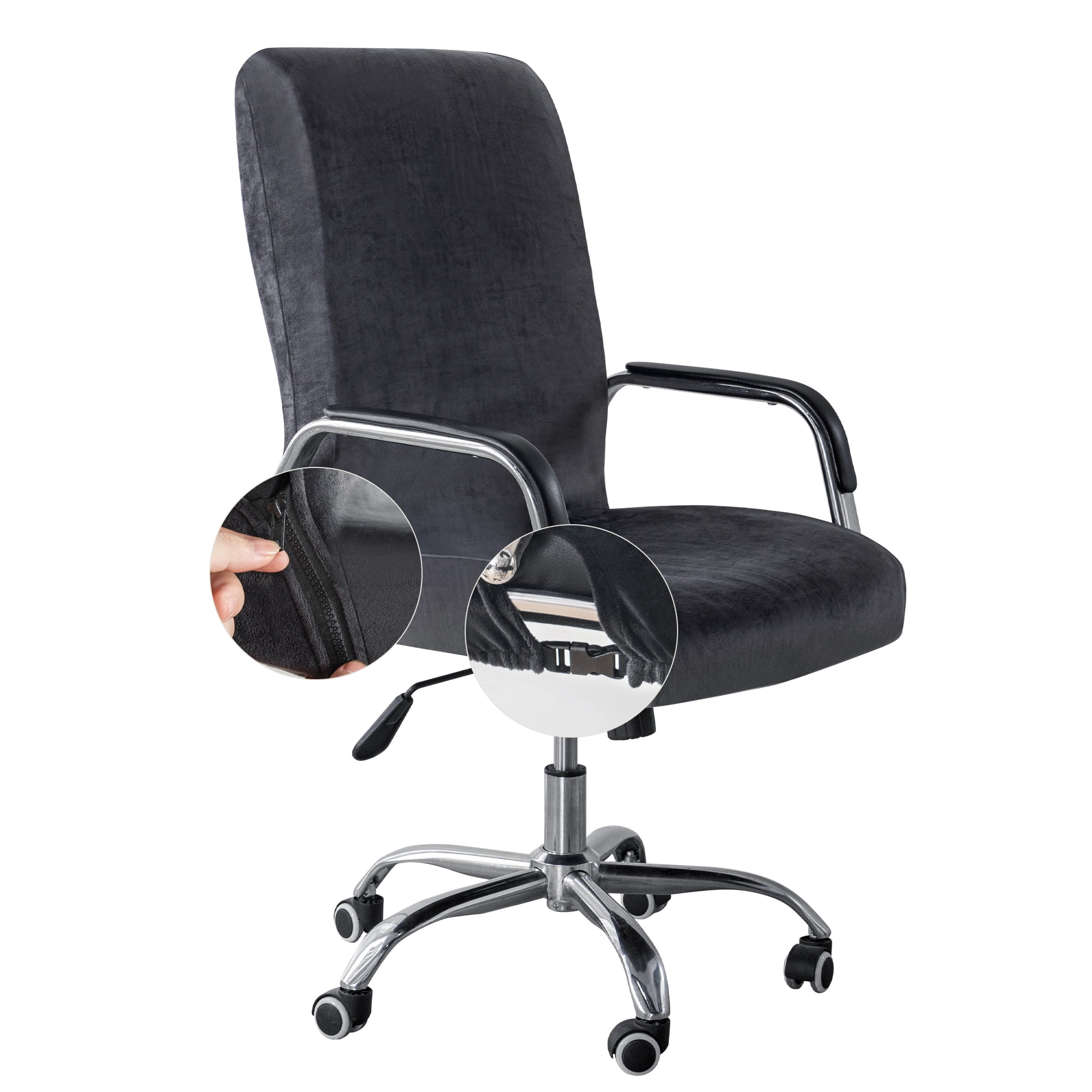 CZL Velvet Plush Office Chair Cover, Stretchable Desk Chair Covers for Executive Computer Chair