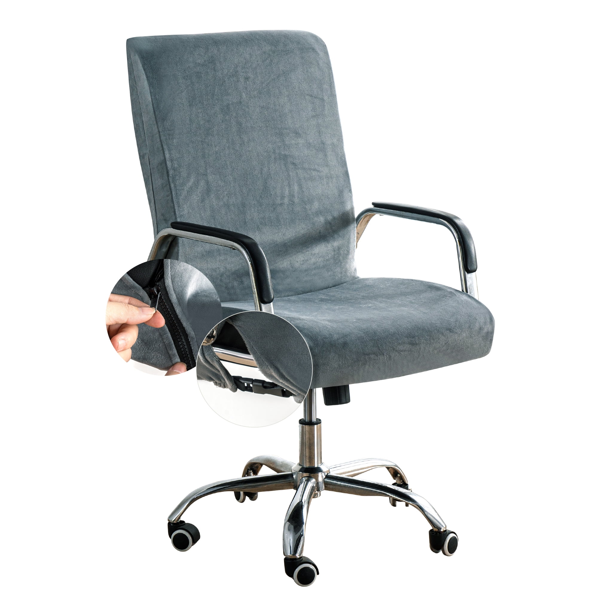 CZL Velvet Plush Office Chair Cover, Stretchable Desk Chair Covers for Executive Computer Chair