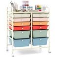 thumbnail image 1 of CZMDZH 12 Drawer Rolling Storage Cart Tools Scrapbook Paper Office School Organizer (Macaron), 1 of 9