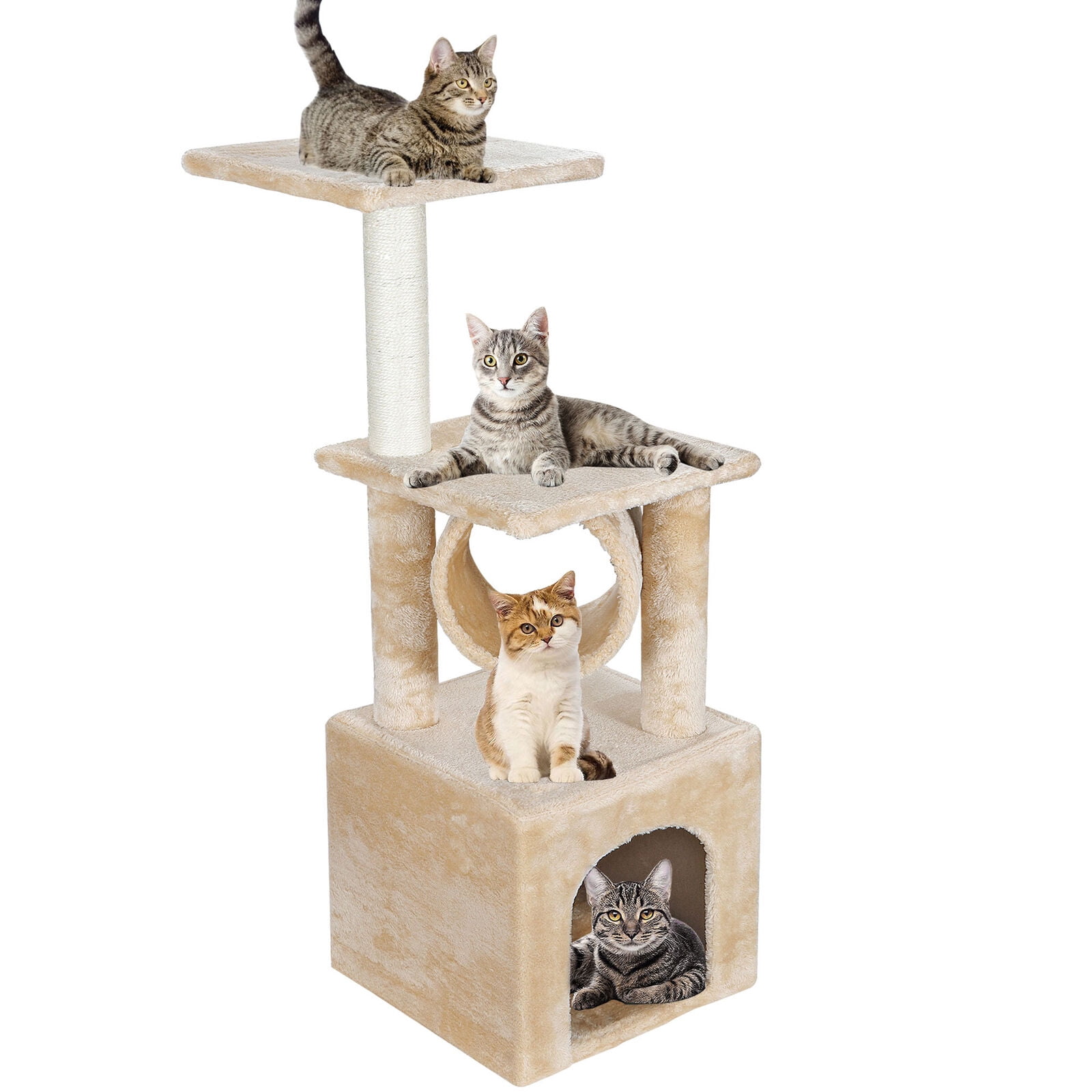 CZMDZH 36 Inches Cat Tree Activity Tower Cat House Furniture with ...