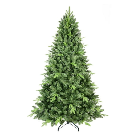 CZMDZH 6ft Outdoor Artificial Christmas Tree for Garden & Patio, Hinged PE/PVC Xmas Tree with Memory Iron Wire Frame, Weather-Resistant Holiday Decor