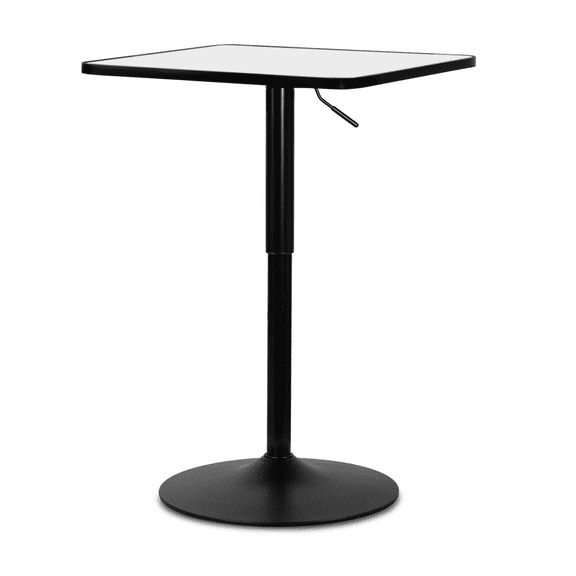 CZMDZH Bar Table, Square Kitchen Dining High Top for Home Balcony Indoor Outdoor Bistro,Height-Adjustable Cocktail Table,White