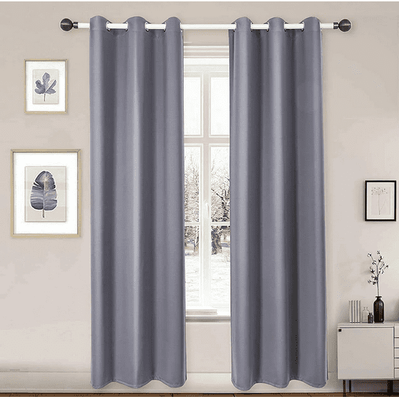 CZMDZH  Curtains  Long, Pair of Energy Smart & Noise Blocking Out Drapes for Baby Room Window, Thermal Insulated Guest Room Lined Window Dressing,Grey
