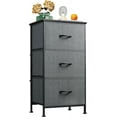 thumbnail image 1 of CZMDZH Dresser with 3 Drawers, Fabric Nightstand, Organizer Unit, Storage Dresser for Bedroom, Hallway, Entryway, Closets, Sturdy Steel Frame, Wood Top, Easy Pull Handle, Dark Grey, 1 of 16