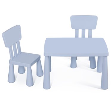 Costzon 3-Piece Kids Table & Chair Set - Plastic Activity Table For Toddlers Age 1-7 (Pink)