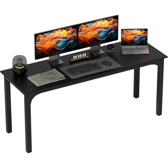 CZMDZH Modern Simple Large Computer Desk, 71" Long Home Office Desk for Two Person, Multi-Purpose Computer Table for Home Office Study, Black