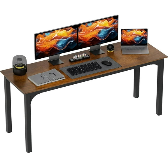 CZMDZH Modern Simple Large Computer Desk, 71" Long Home Office Desk for Two Person, Multi-Purpose Computer Table for Home Office Study, Rustic Brown