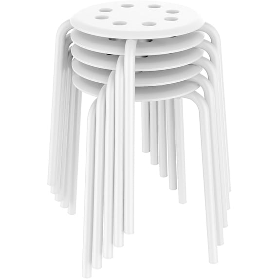 CZMDZH Plastic Bar Stools Flexible Seating Backless Barstools Dining ...