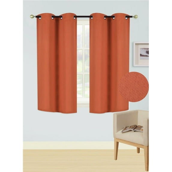 CZMJY 100% Blackout Insulate Thermal Short Panels Window Curtain Heat Insulation Cold Resistance Perfect for All Seasons Home Decoration, K54" 54" Brick
