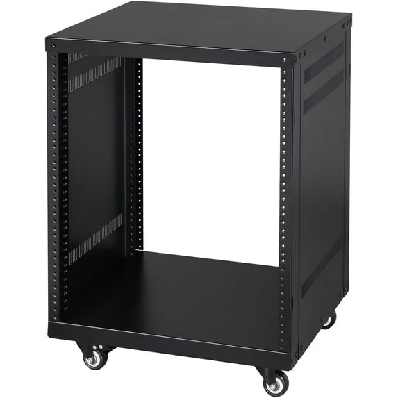 CZMJY 12U Rack,Rack Recording Studio Racks with Removable Side Panels, Lockable Casters and Special Vent Design, Server Rack for 19 Inch Rack Mounting (12U)