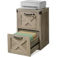 thumbnail image 1 of CZMJY 2 Drawer File Cabinet with Lock Wood Farmhouse Style – Secure Filing Storage Fits Letter and A4 Size – Practical Printer Stand for Home Office Organization, Gray Oak, 1 of 7