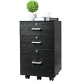 thumbnail image 1 of CZMJY 26"H 3 Drawer File Cabinet With Lock, Rolling Under Desk, Mobile for Home Office, Wood Printer Stand for Letter Size Filings, Assembly Required, Black, 1 of 10