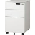 thumbnail image 1 of CZMJY 3 Drawer File Cabinet with Combination Lock，Fully Assembled Metal Filling Cabinet Except Wheels, Mobile Under Desk File Cabinets for Home Office, White, 1 of 6