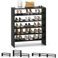 thumbnail image 1 of CZMJY 3-in-1 Vertical Shoe Rack, 6-Tier Free Standing Shoe Storage Organizer w/Stackable Design for 18 Pairs, 31 Inch Wide Wood Shoe Shelf for Closet, Entryway, Living Room, Office, Black, 1 of 11