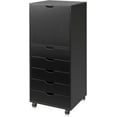 thumbnail image 1 of CZMJY 5-Drawer Wood File Cabinet with 1 Door Mobile Design – Wide Storage Space for Home Office – Versatile Filing Cabinet Perfect for Organizing Documents Supplies, Black, 1 of 7