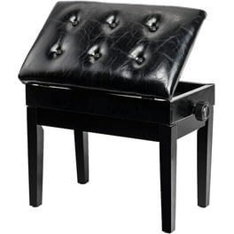 Piano Bench Adjustable with Storage, Brown Piano Bench Cushions