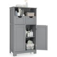 thumbnail image 1 of CZMJY Bathroom Storage Cabinet, Standing Bathroom Cabinet Organizer with Open Shelf, 2 Adjustable Drawers & 2 Doors, Wooden Floor Cabinet for Bathroom, Living Room, Entryway (Grey), 1 of 8