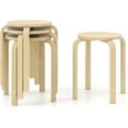 thumbnail image 1 of CZMJY Bentwood Stackable Stools Set of 4, 18" Round Stacking Backless Nesting Stools, School Chairs, Flexible Seating for Classroom Elementary, Students, Adults, Kitchen, Dining Room (Natural), 1 of 10