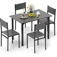 thumbnail image 1 of CZMJY Dining Table Set for 4, Retro Kitchen Table and Chairs Set for 4, Metal Frame, Space-Saving Table and Chairs Set of 4 for Small Place, Living Room, Breakfast Nook, 1 of 7