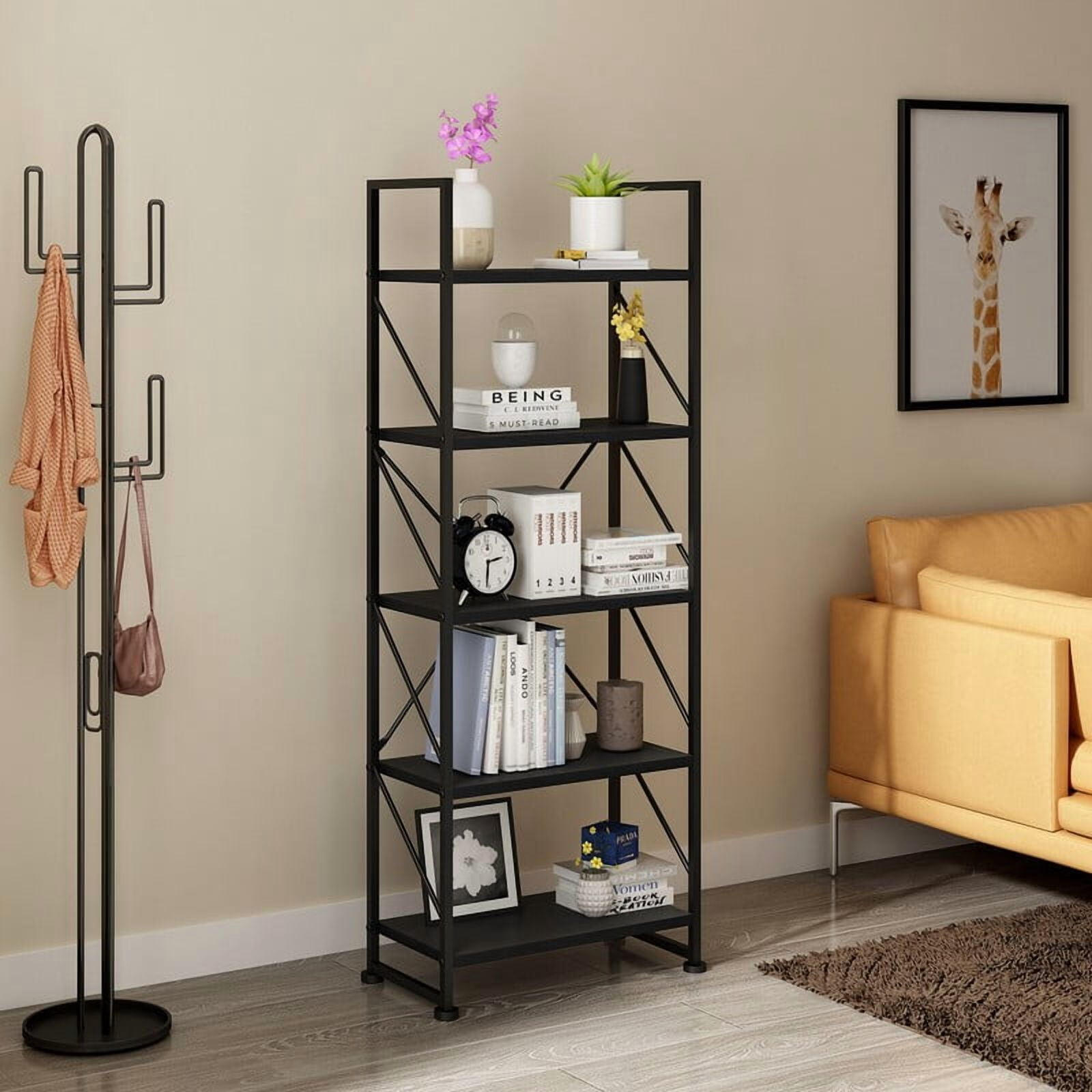 CZMJY Industrial Wood Bookcase Shelving – Embrace Rugged Charm with a ...