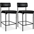 thumbnail image 1 of CZMJY Your Kitchen Island & Dining Space with Sleek Armless Counter Height Bar Stools – Modern PU Faux Leather Comfort, Stylish Design, and Perfect Home Accent in a Convenient Set of 2,Midnight Black, 1 of 9