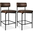 thumbnail image 1 of CZMJY Your Kitchen Island & Dining Space with Sleek Armless Counter Height Bar Stools – Modern PU Faux Leather Comfort, Stylish Design, and Perfect Home Accent in a Convenient Set of 2,Mocha Brown, 1 of 9