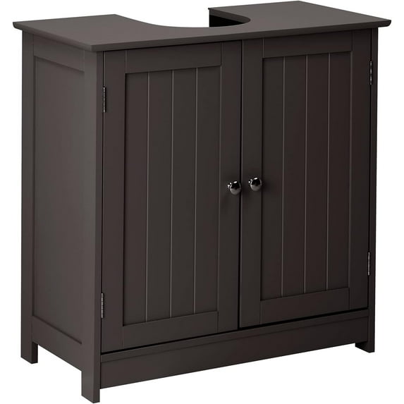 CZMJY Pedestal Sink Storage Cabinet with 2 Doors Traditional Under Sink Cabinet Bathroom Space Saver Organizer with Adjustable Shelf, Espresso