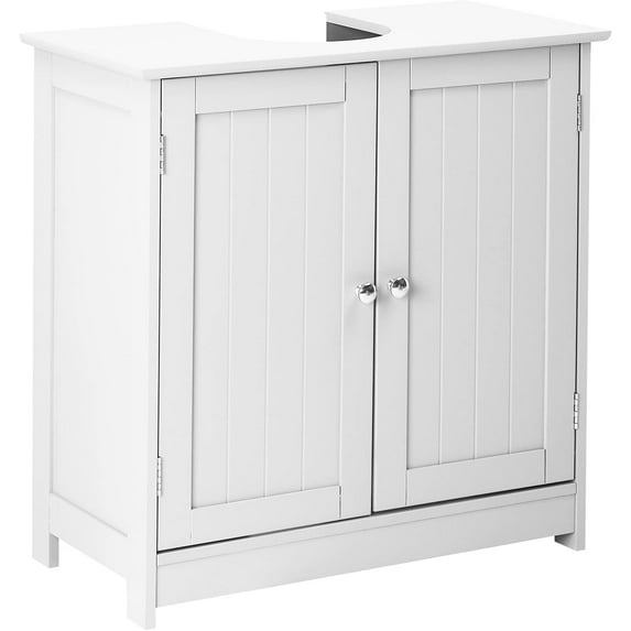 CZMJY Pedestal Sink Storage Cabinet with 2 Doors Traditional Under Sink Cabinet Bathroom Space Saver Organizer with Adjustable Shelf, White