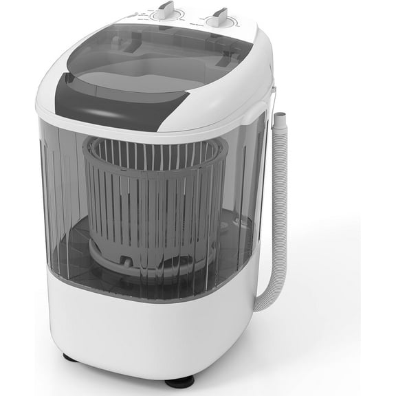 CZMJY Portable Mini Washing Machine, 5.5 lbs Capacity Small Compact Laundry Washer with Spin Tub & Drain Hose, Semi-automatic Washer Machine for Apartment Dorms RV Home (Grey)