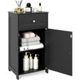 thumbnail image 1 of CZMJY Small Bathroom Cabinet for Small Spaces, Free-Standing Single Door Storage with Adjustable Shelf, Anti-Tipping Device, Smooth Drawer, Floor Cabinet for Bathroom & Living Room (Black), 1 of 9