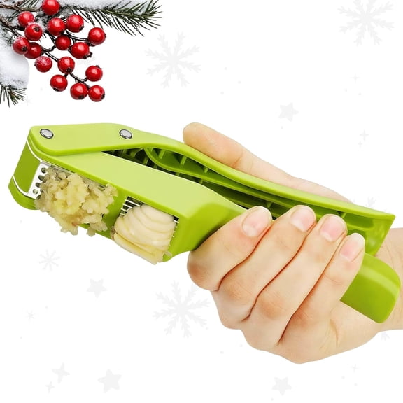CZQ 2 in 1 Garlic Slicer and MincerMultipurpose Garlic Press and Slicer, Stainless Steel and Durable Plastic, 7.6 x 1.7 x 2.5" Convenient Size, Easy to Use and Clean
