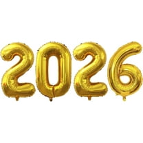 CZQ 2026 Foil Number Balloons for 2026 New Year Eve Festival Party Supplies Graduation Decorations (Gold,32 Inch)