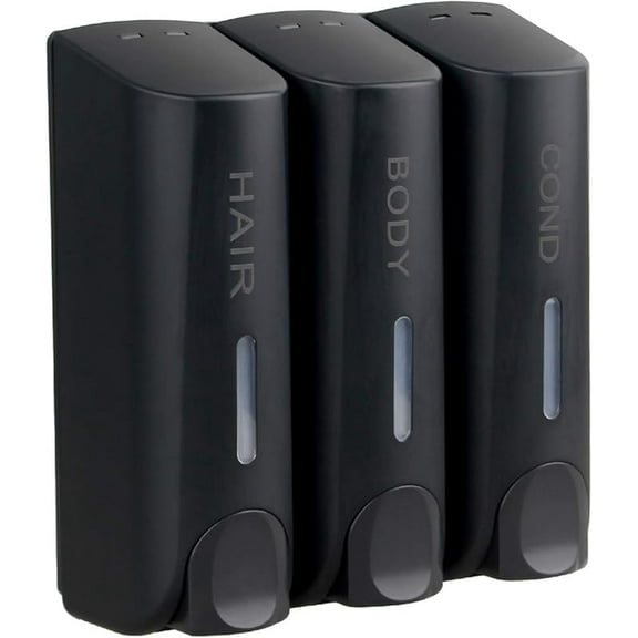 CZQ Chamber Shower Soap Dispenser Trio Wall Mounted Shampoo and Conditioner Dispenser Set No Drill for Bathroom Hotel