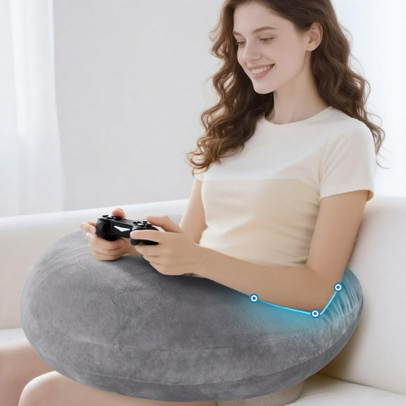 CZQ Gaming Pillow Arm Support Pillow for Bed & Sofa: Ergonomic U-Shaped Lap Pillow with Elbow Rest for Adults & Kids - Reduces Arm Pain & Fatigue During Gaming, Reading, Working & Crocheting