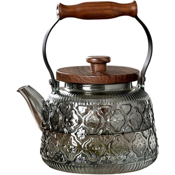 CZQ Glass Teapot, Thickened Heatproof Glass Teapot with Infuser and Lid, Stovetop Safe Tea Kettle, Hand Crafted Kettle(34oz)