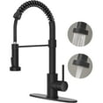 thumbnail image 1 of CZQ Kitchen Faucet with Pull Down Sprayer Brushed Nickel Commercial Spring Kitchen Sink Single Handle Pull Out Sink Faucets with Deck Plate Suit to 1 or 3 Holes, 1 of 10