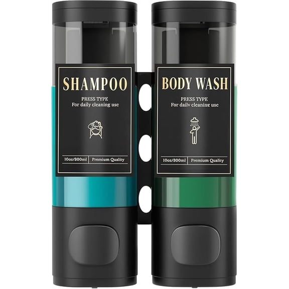 CZQ Shampoo and Conditioner Dispenser, No Drill Wall Mounted Shower Soap Dispenser 3 Chamber with Waterproof Labels, Easy Refill Soap Dispenser for Bathroom Hotel Kitchen, Silver