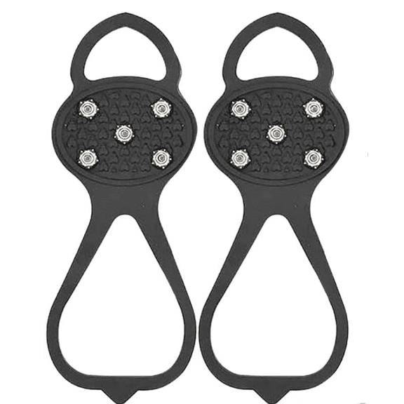 CZQ Universal Non-Slip Gripper Spikes, New Gripper Shoe Grips with 5 Tooth Steel Nails, Traction Cleats Ice Snow Grips Anti-Slip Silicone for Ice Sports(1Pair)