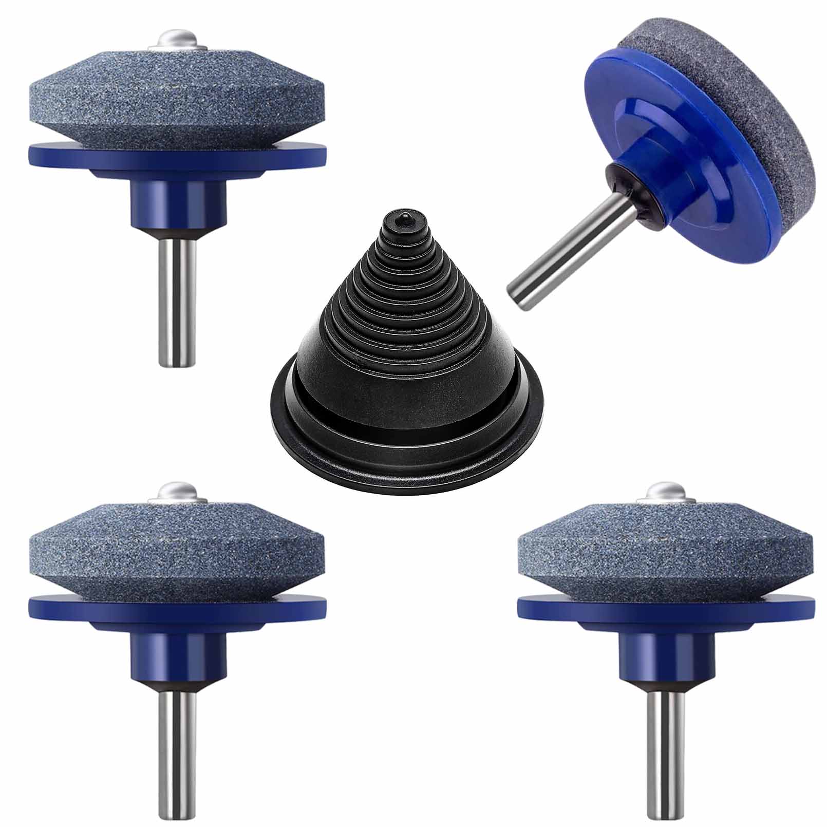 CZS 4 Pack Lawn Mower Blade Sharpener, Universal Rotary Lawnmower Blade