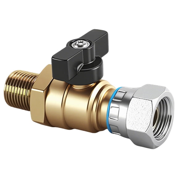 CZSCPDAW 18 mm Brass Inline Brake Shut-Off Valve with Black Lever for Heavy-Duty Vehicle Air Line Control