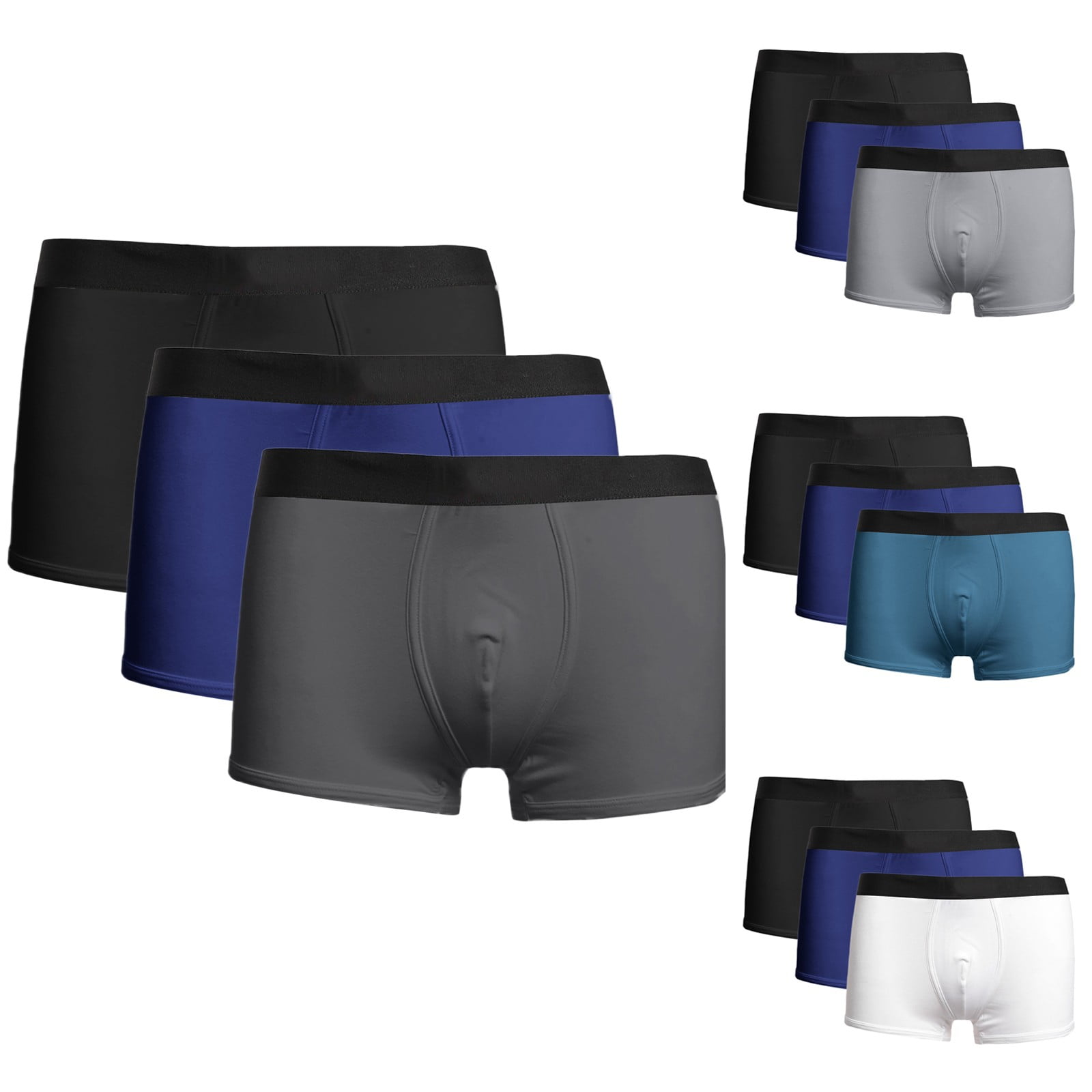 1 Or 3 Pack Men's Boxer Briefs With Pouch - Microfiber Nylon, Breathable & Stretch Fit
